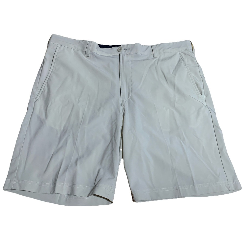 Izod Golf‎ Shorts Mens 38 Beige Performance Flat Pockets Casual